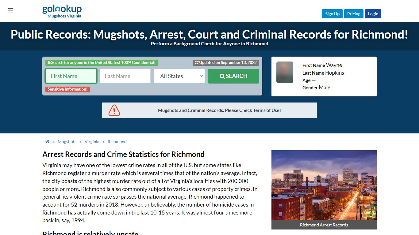 Mugshots Richmond, Arrest Records Richmond - GoLookUp